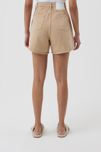 Nude Lucy Noa Denim Short In a Light Brown Biscuit Colour