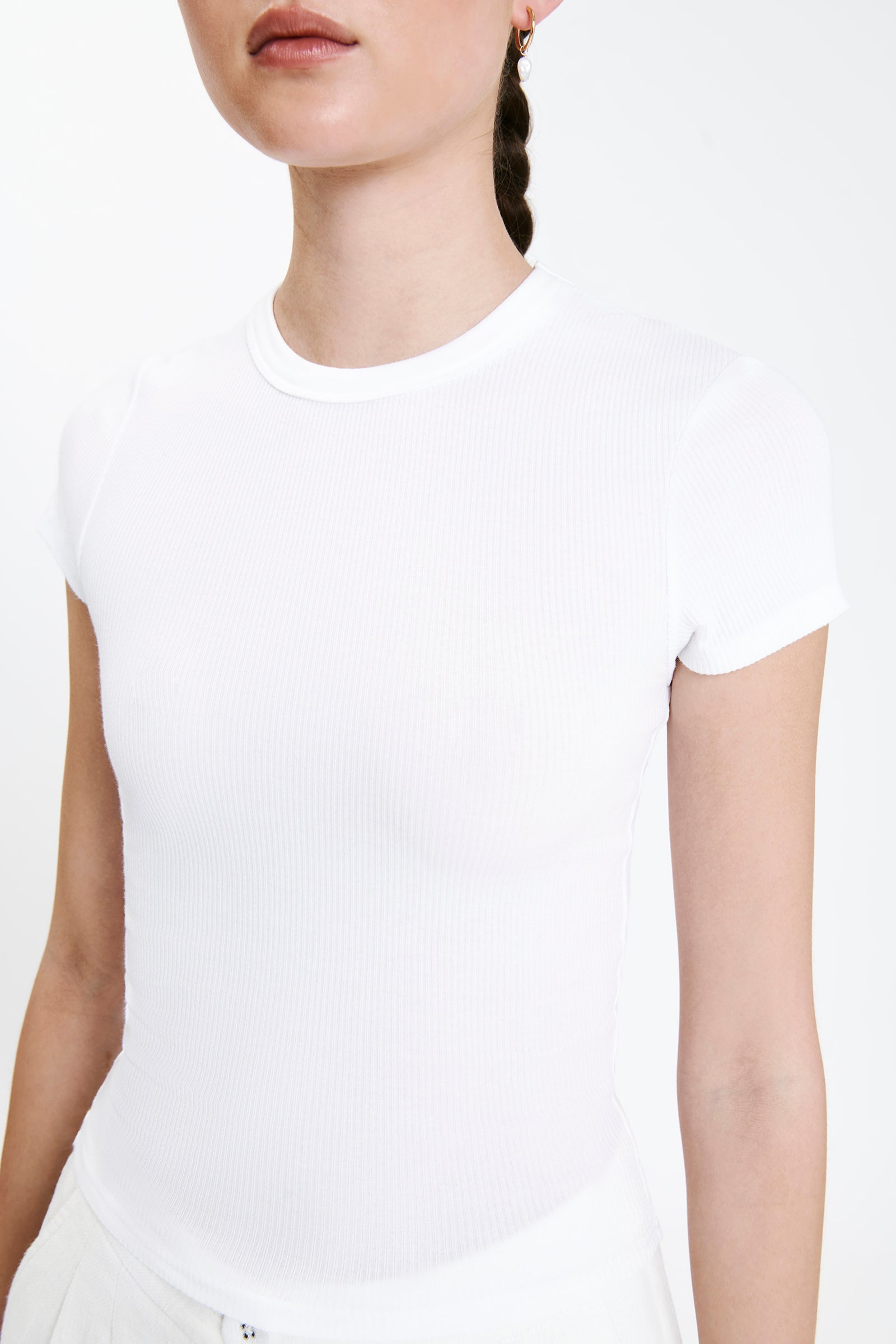 Nude Lucy Monroe Organic Rib Tee White 