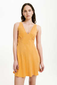 Nude Lucy Reese Cupro Mini Dress In an Orange Mandarin Colour