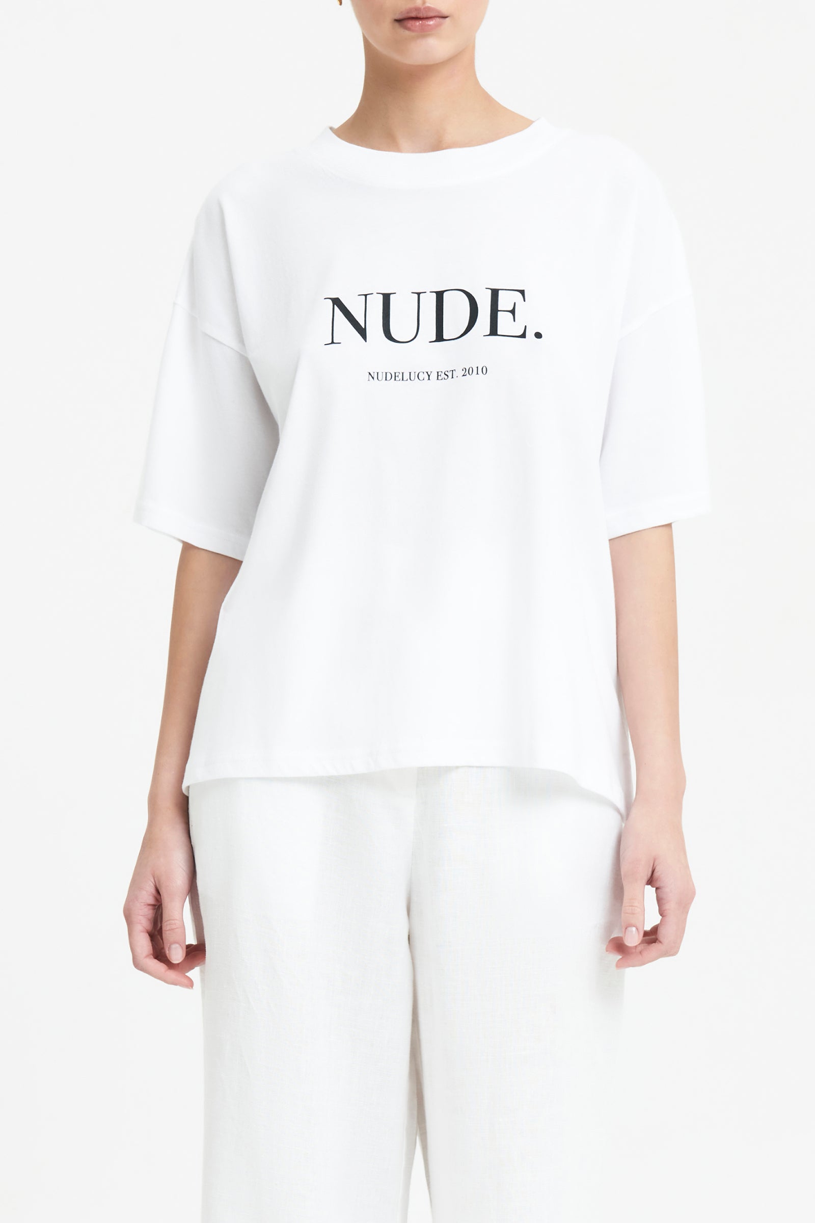 Nude Lucy Nude Washed Tee In White 