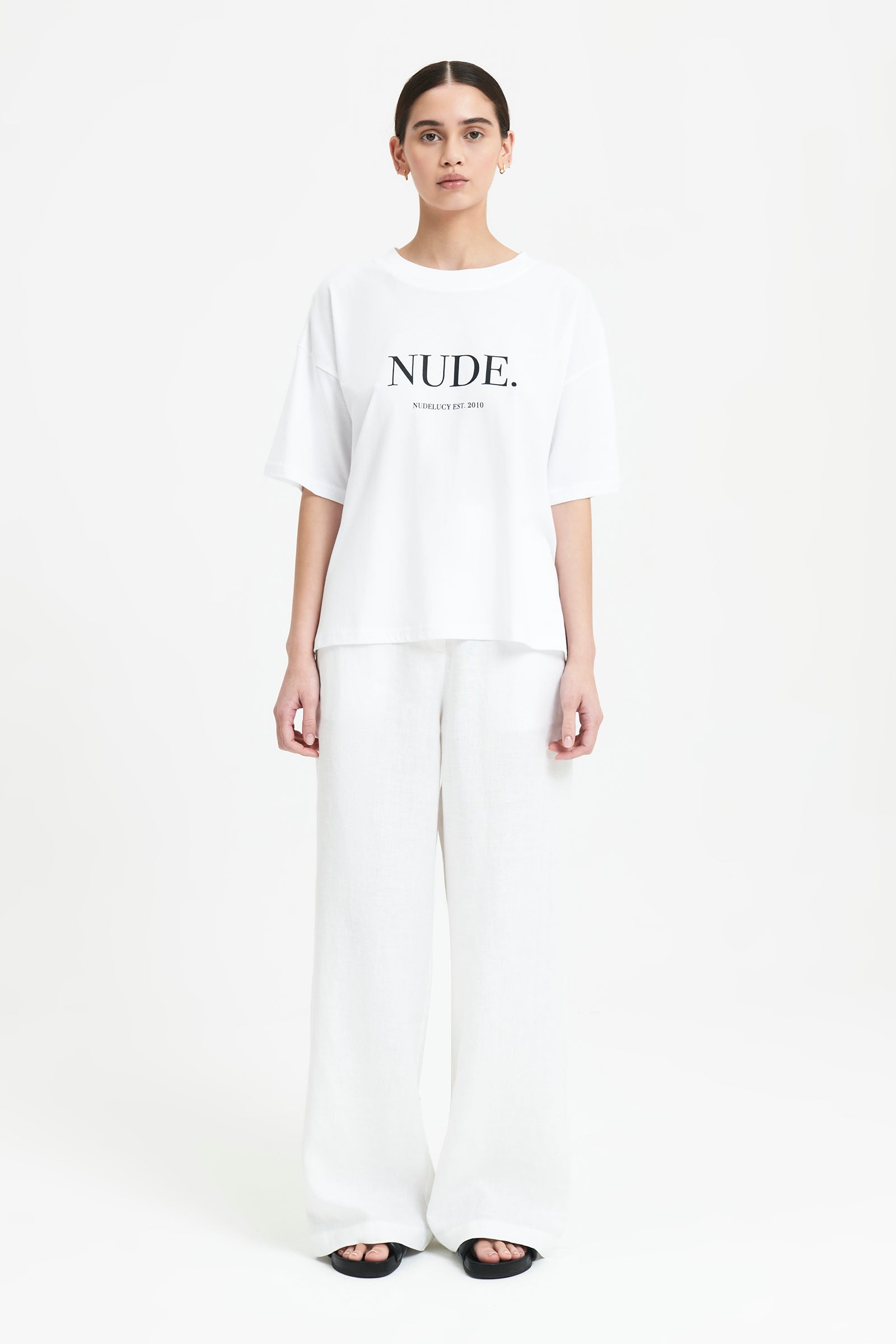 Nude Lucy Nude Washed Tee In White 