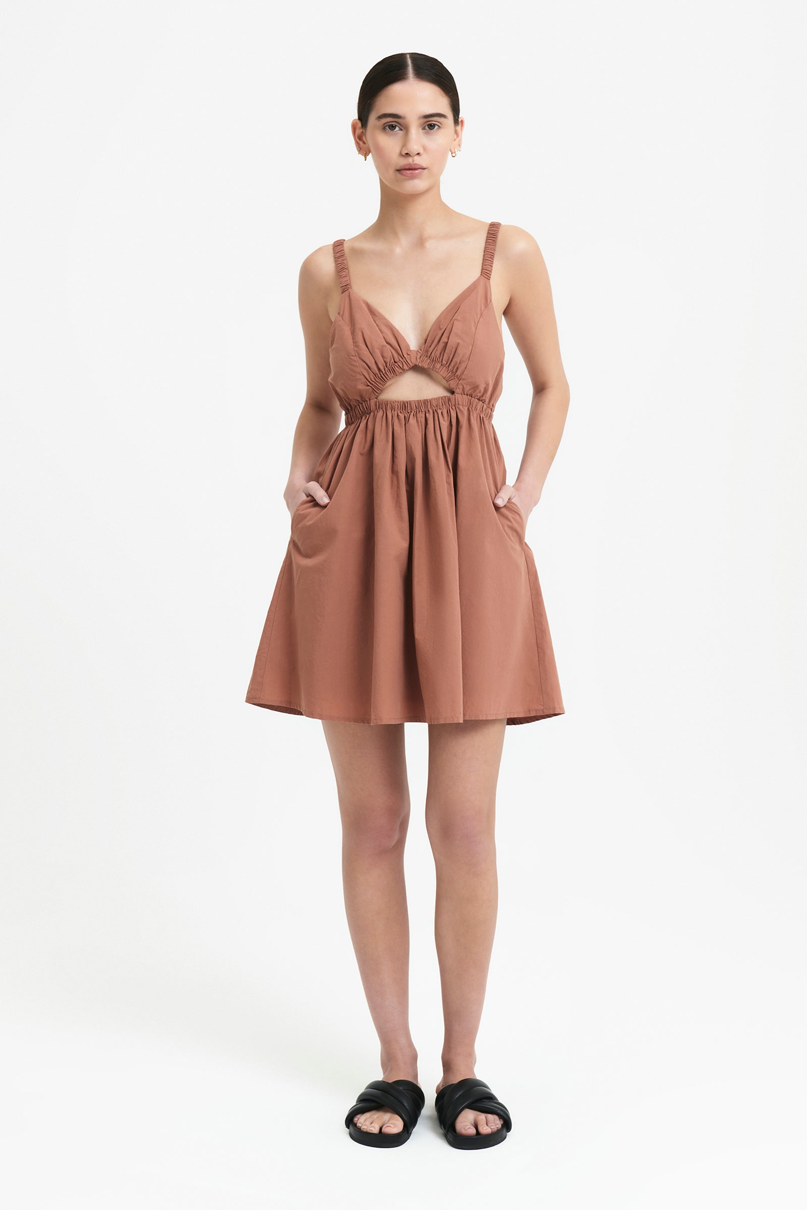 Nude Lucy Iman Mini Dress In Terracotta 