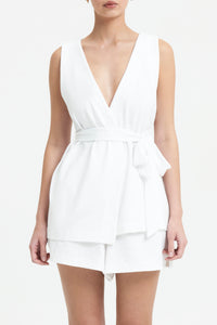 Nude Lucy Fes Wrap Top in White