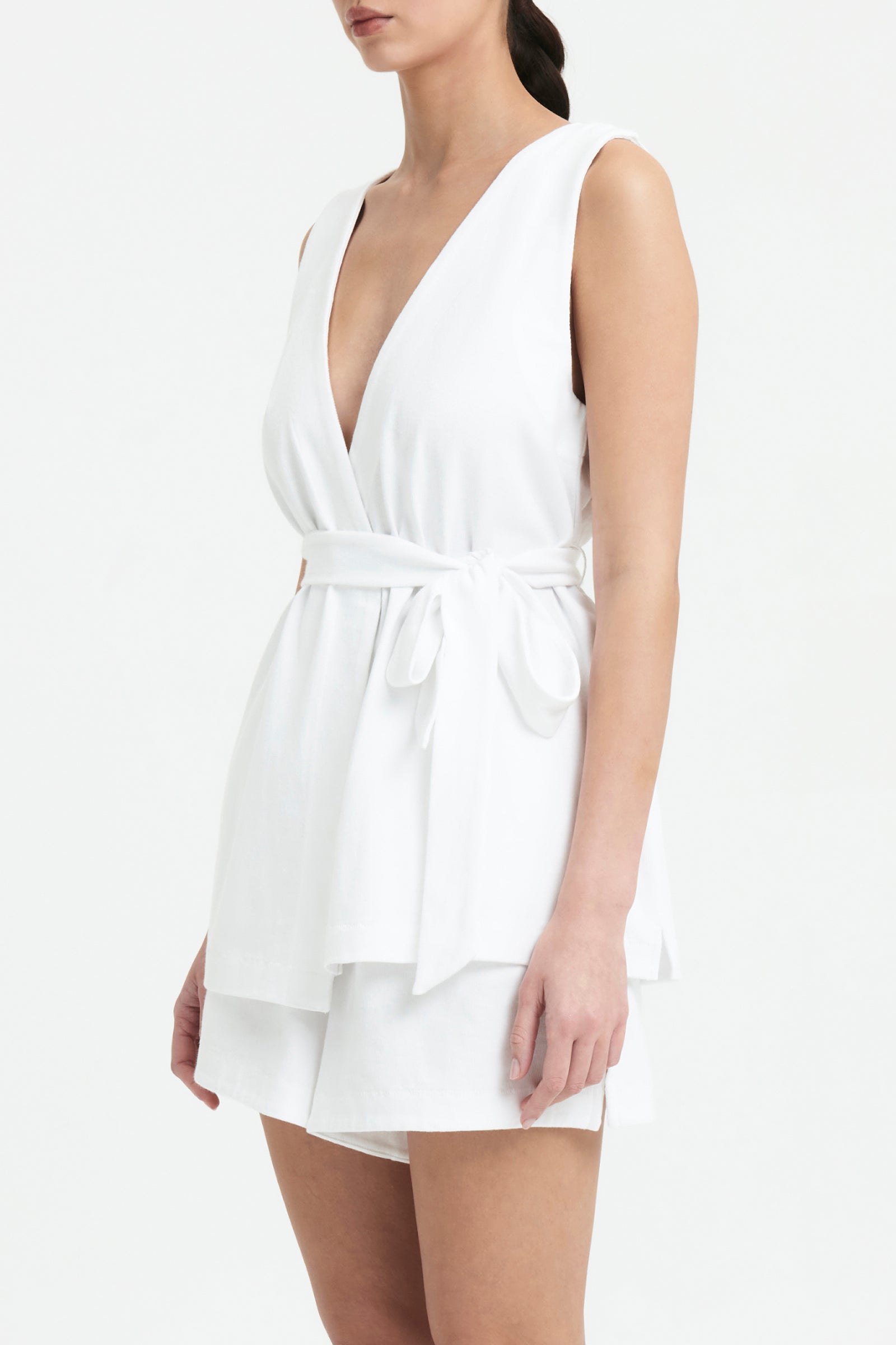 Nude Lucy Fes Wrap Top In White 