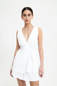 Nude Lucy Fes Wrap Top in White