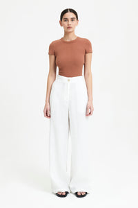Nude Lucy Monroe Organic Rib Tee in Terracotta