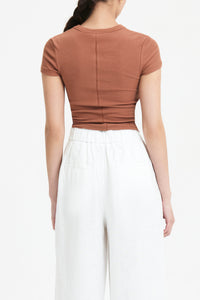 Nude Lucy Monroe Organic Rib Tee in Terracotta