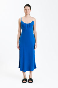 Nude Lucy Sol Cupro Dress in a Bright Blue Pacific Colour