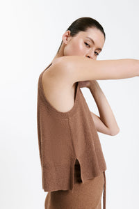 Nude Lucy Binx Cropped Tank in a Light Brown Fudge Colour