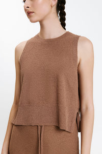Nude Lucy Binx Cropped Tank in a Light Brown Fudge Colour