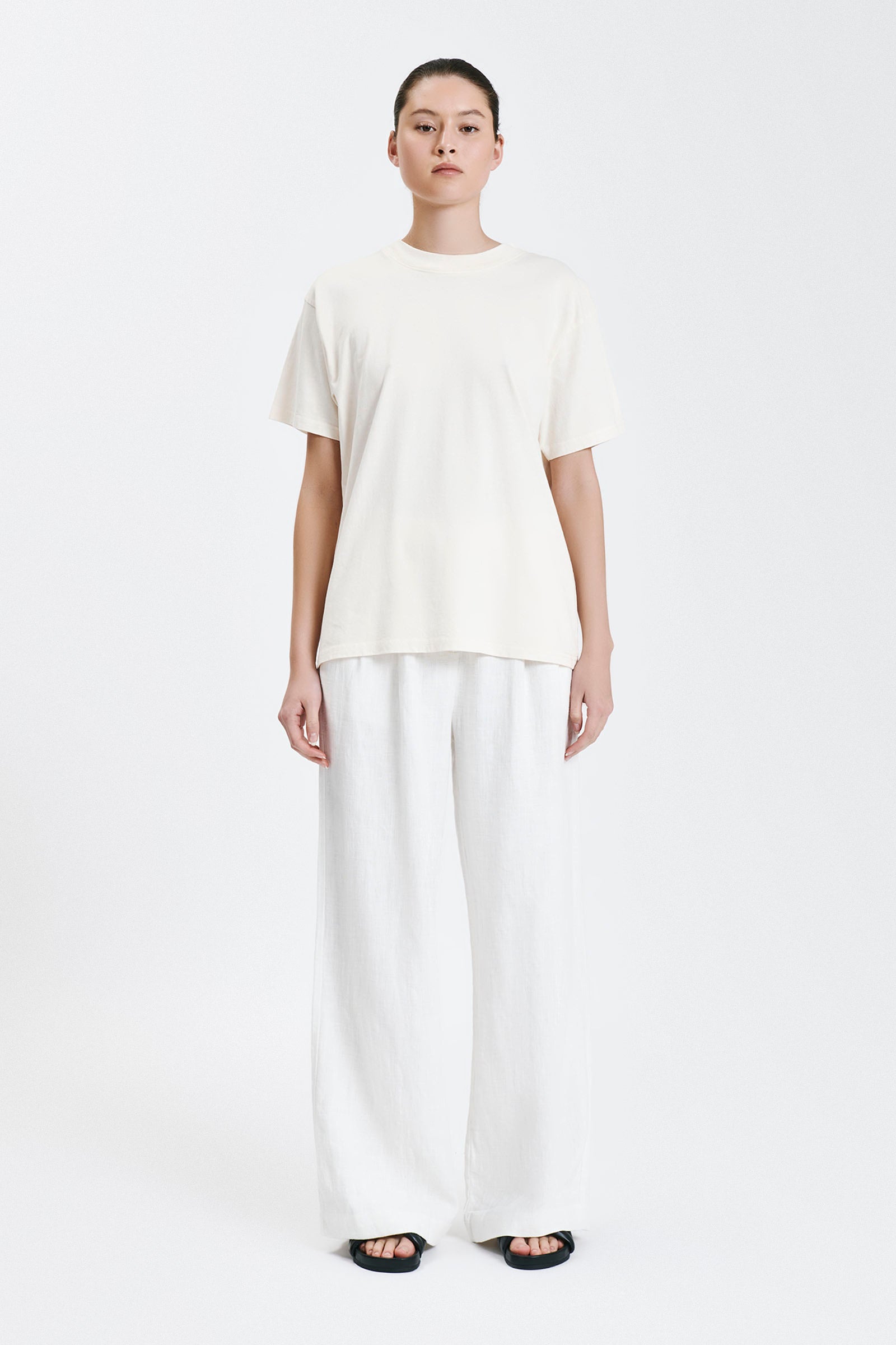 Nude Lucy Frankie Organic Washed Bf Tee In White Cloud 