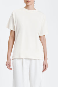 Nude Lucy Frankie Organic Washed Bf Tee in White Cloud