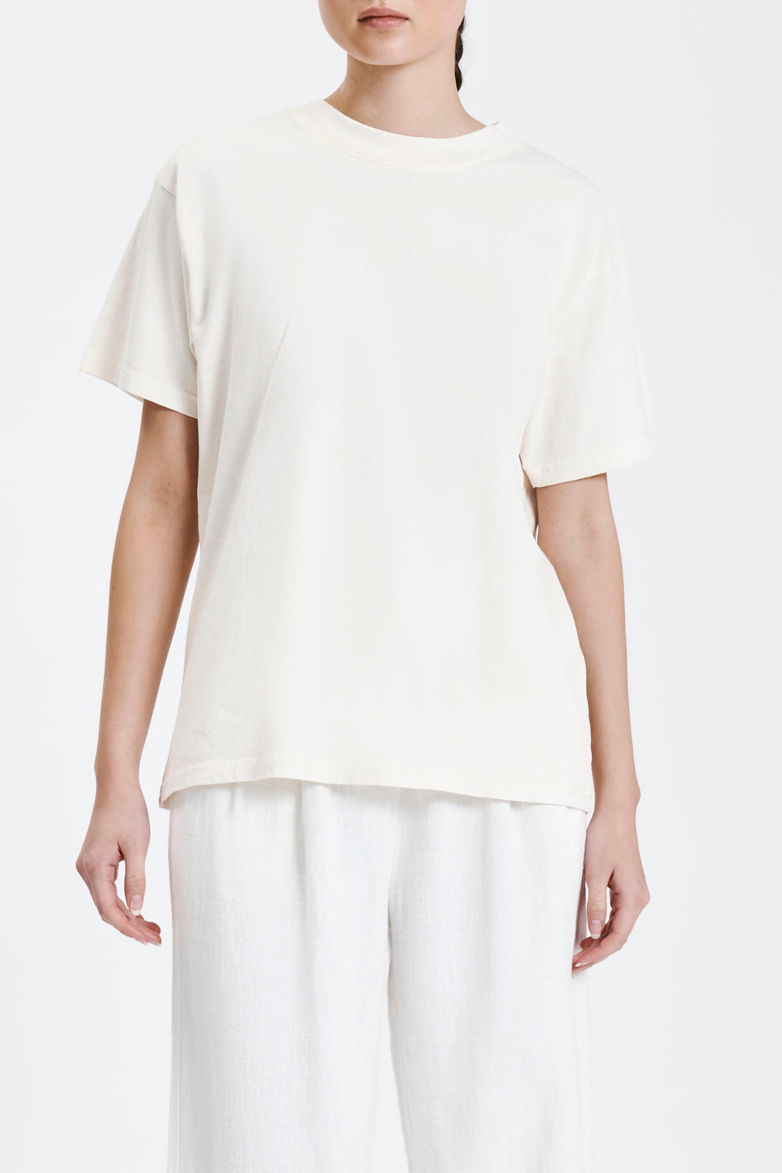 Nude Lucy Frankie Organic Washed Bf Tee In White Cloud 