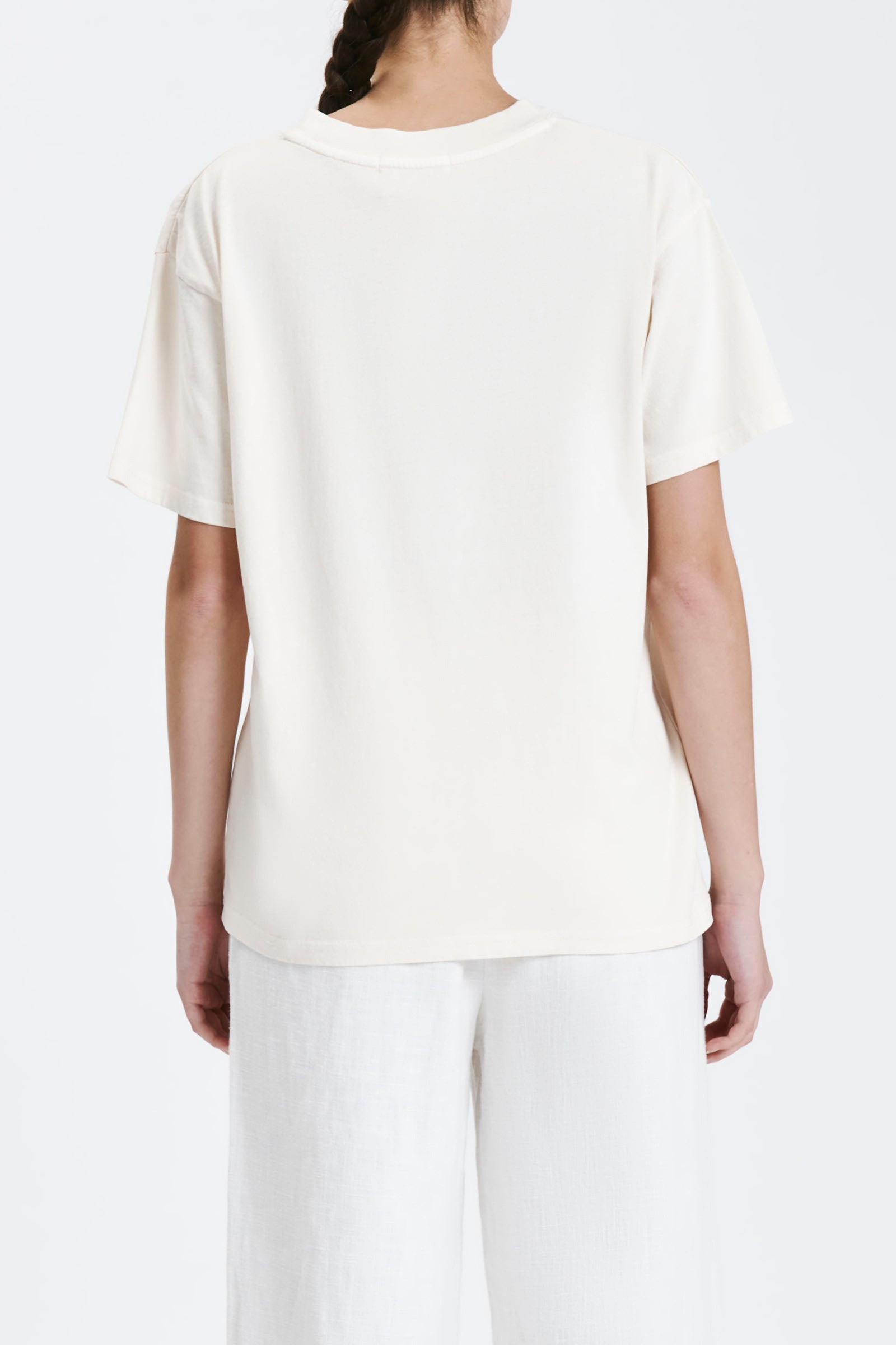 Nude Lucy Frankie Organic Washed Bf Tee In White Cloud 