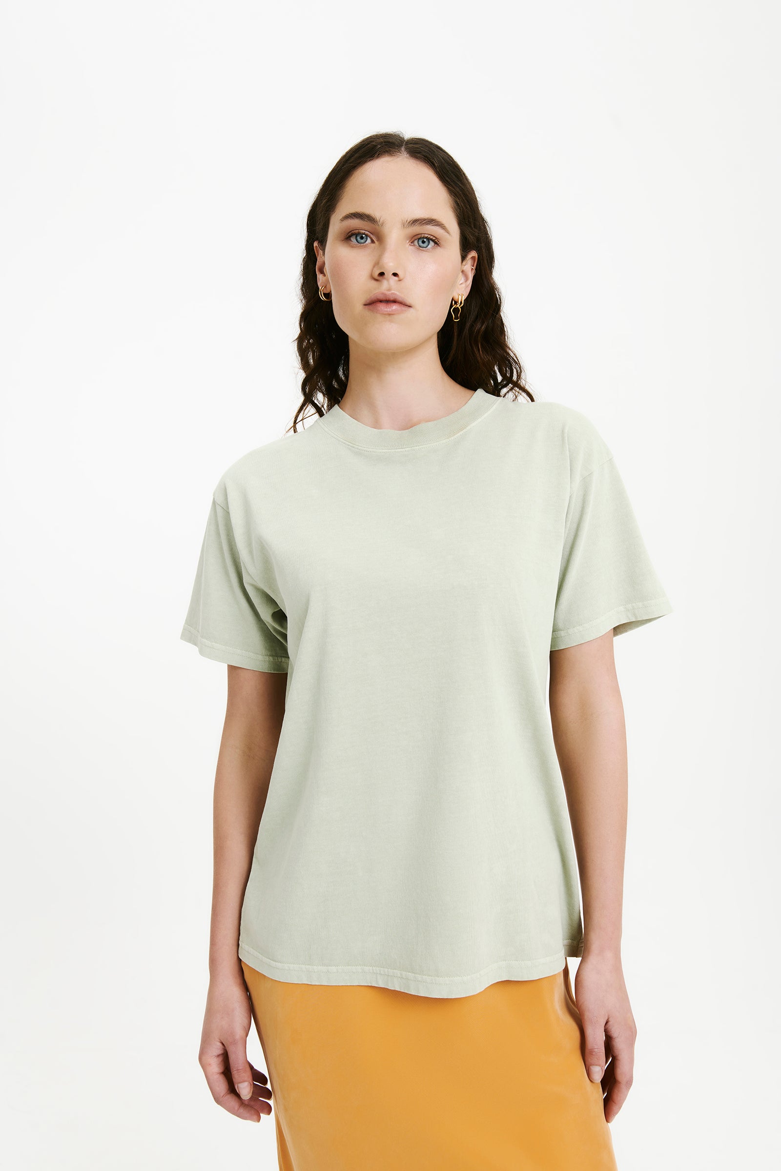 Nude Lucy Frankie Organic Washed Bf Tee in Eucalyptus