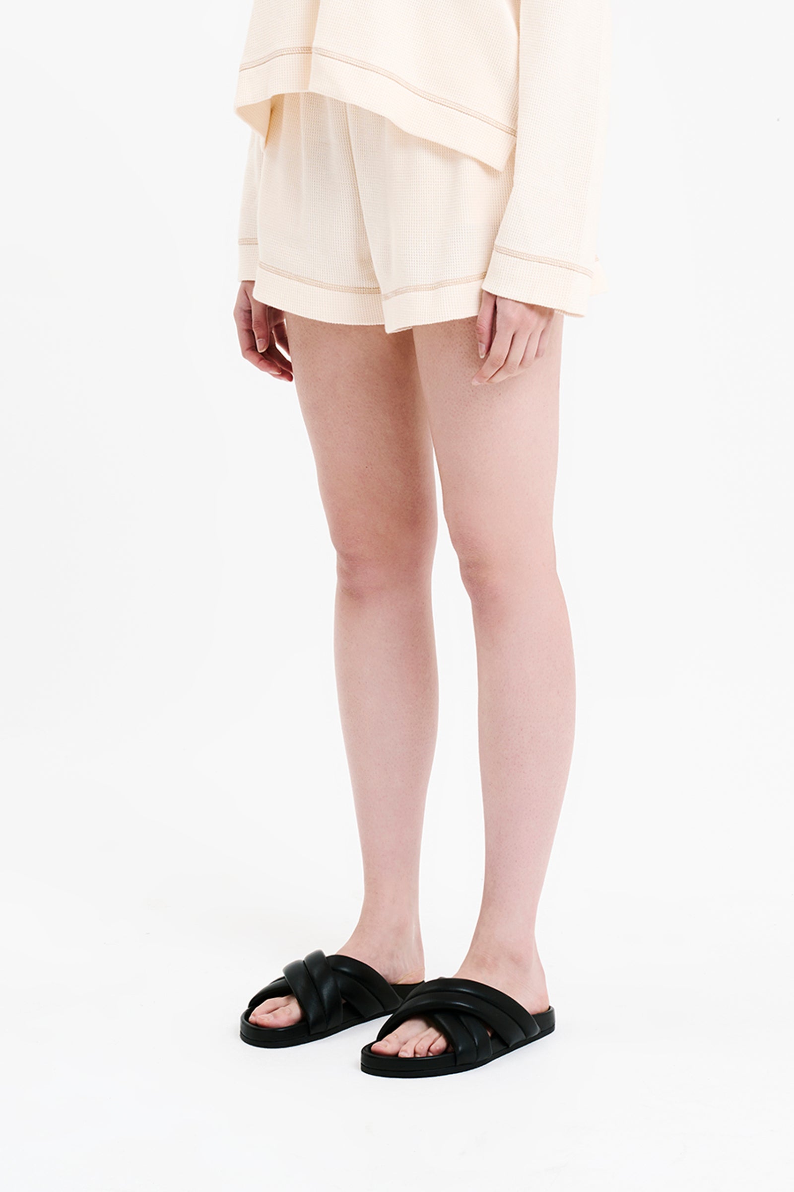 Nude Lucy Orion Waffle Short in White Cloud