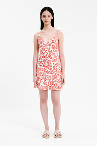 Nude Lucy Enver Mini Dress In A Orange & White Venus Print