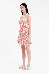Nude Lucy Enver Mini Dress In A Orange & White Venus Print