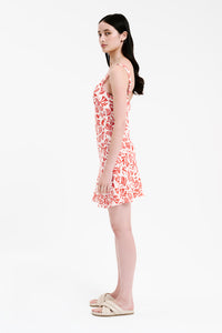 Nude Lucy Enver Mini Dress In A Orange & White Venus Print