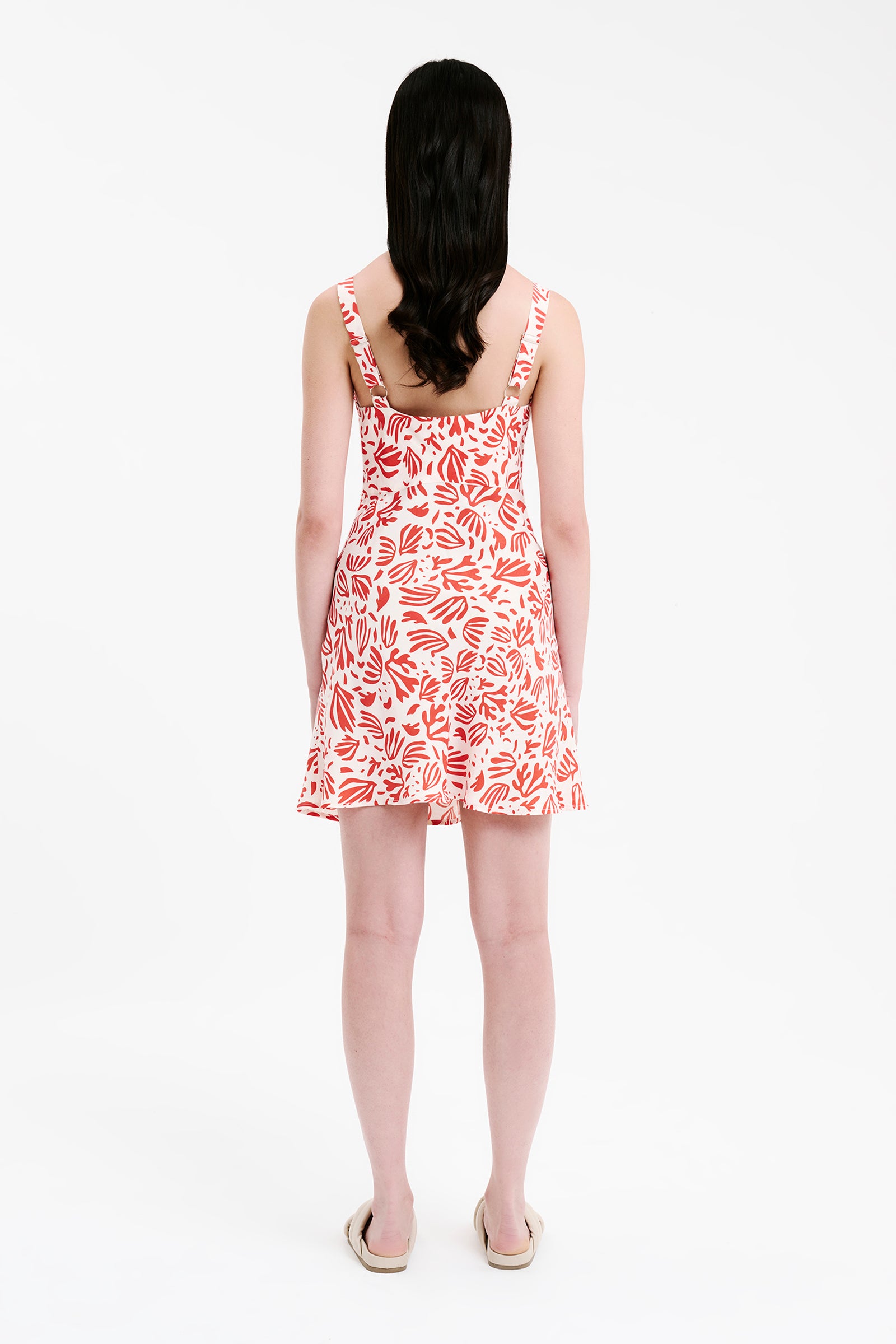 Nude Lucy Enver Mini Dress In A Orange & White Venus Print 