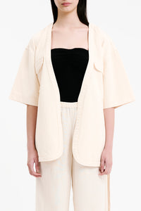 Nude Lucy Blaise Tie Front Jacket in White Cloud