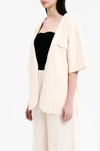 Nude Lucy Blaise Tie Front Jacket in White Cloud