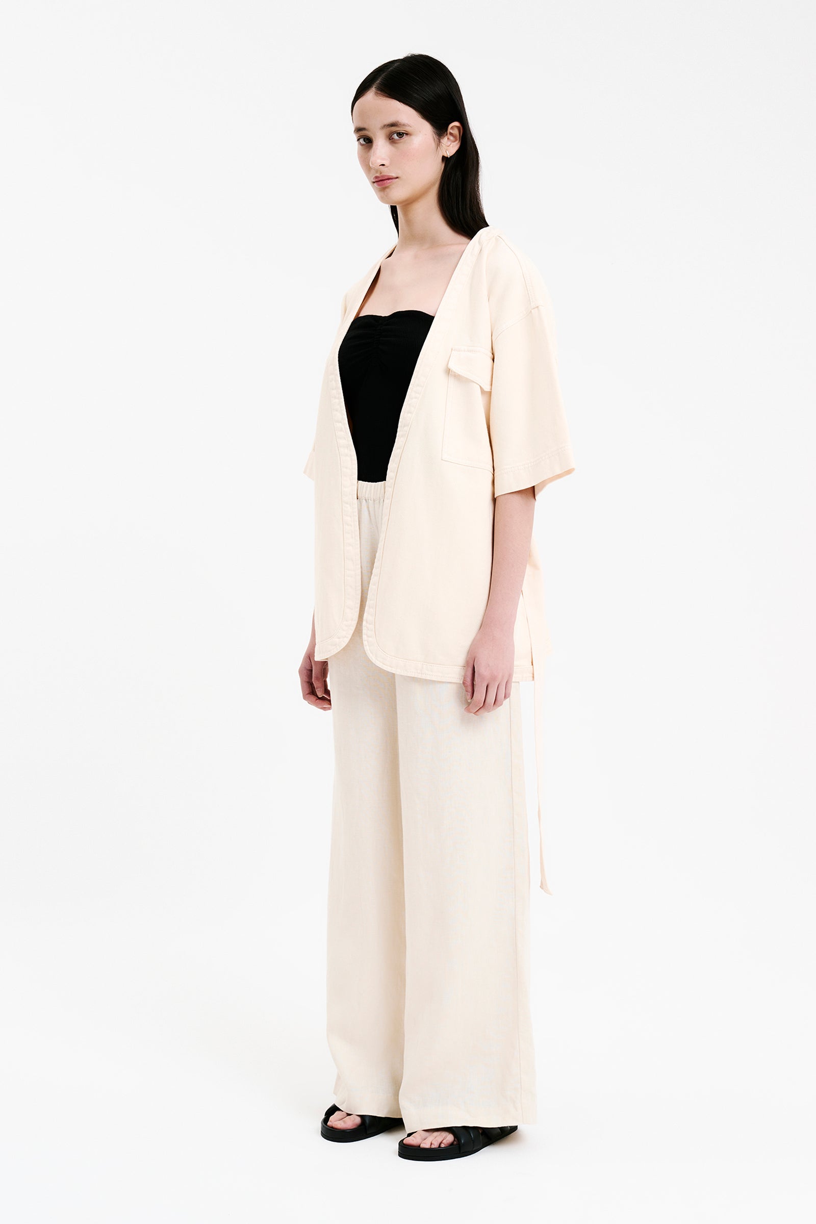 Nude Lucy Blaise Tie Front Jacket In White Cloud 