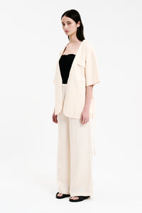Nude Lucy Blaise Tie Front Jacket in White Cloud