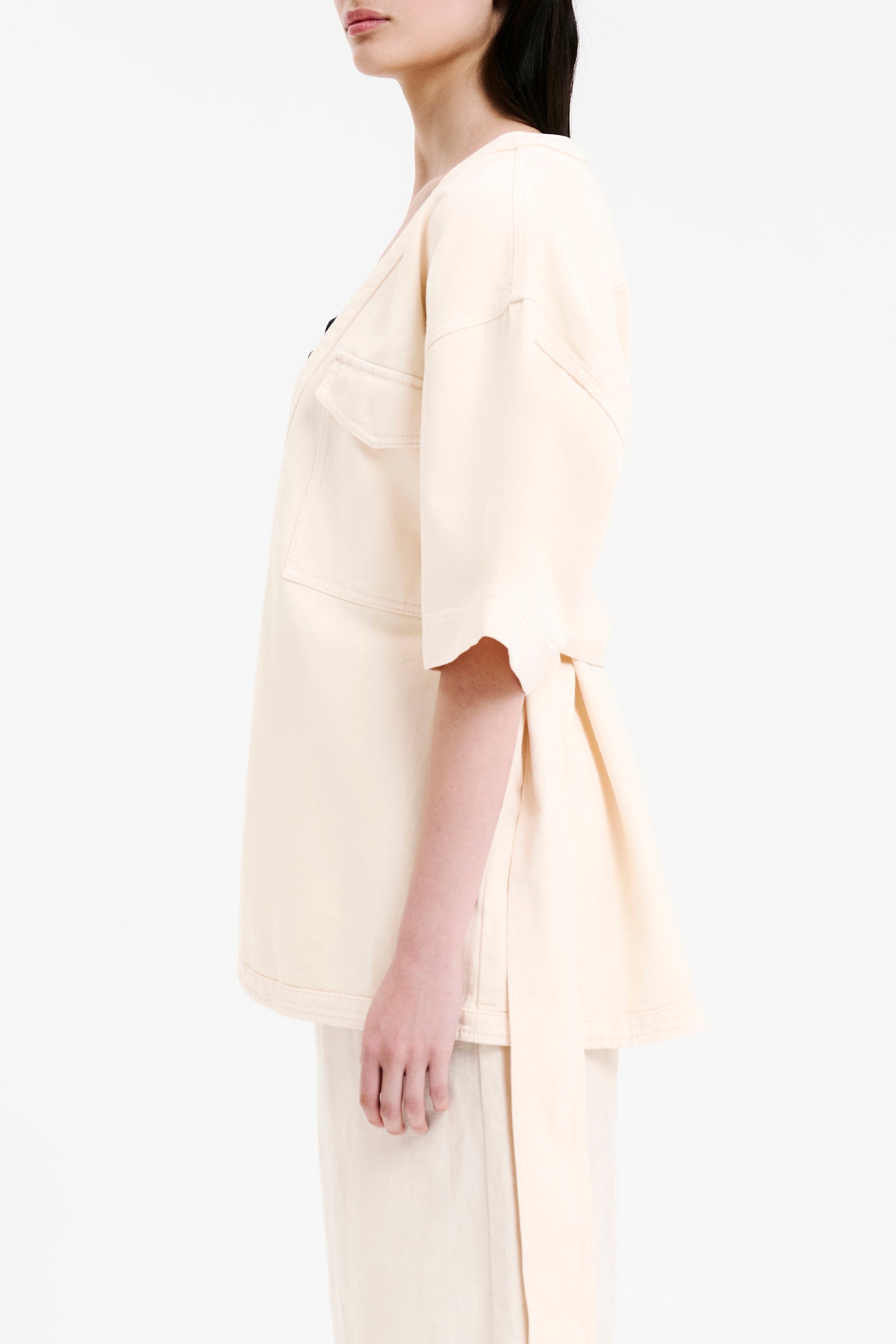 Nude Lucy Blaise Tie Front Jacket in White Cloud