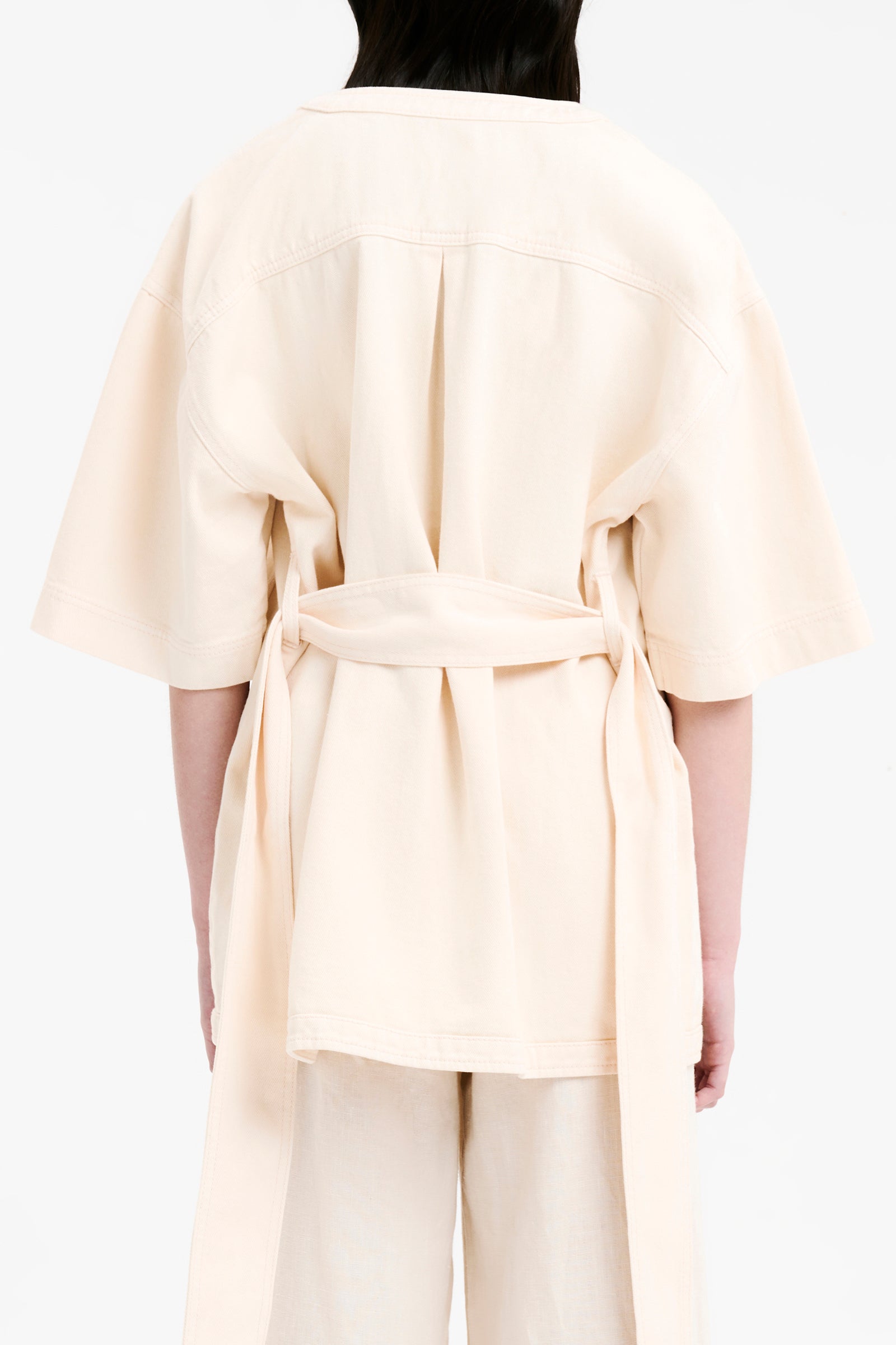 Nude Lucy Blaise Tie Front Jacket In White Cloud 
