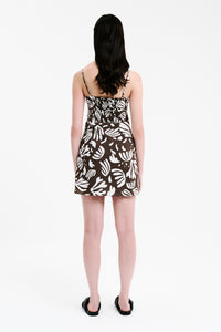 Nude Lucy Aries Mini Dress in a Brown & White Meridian Print