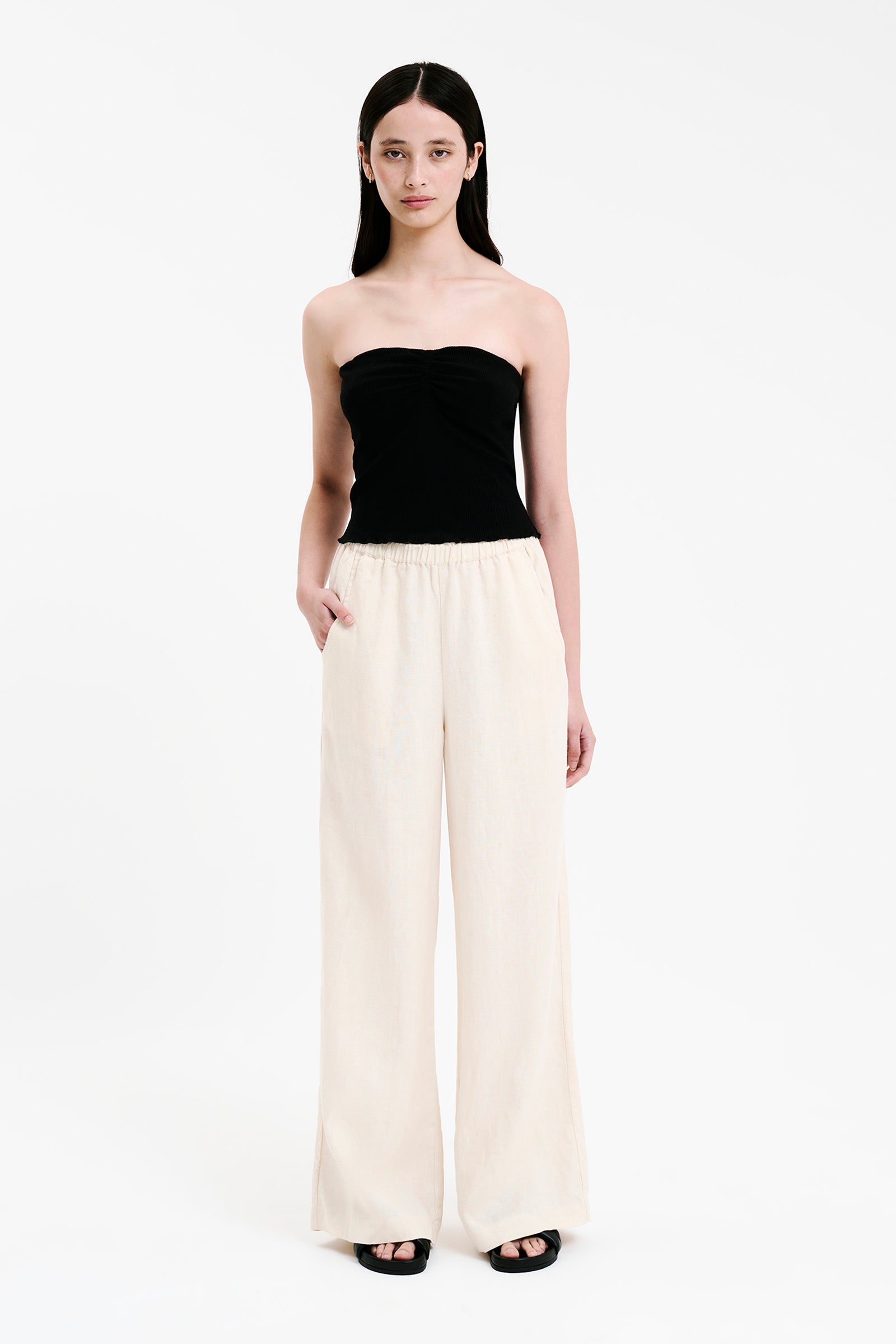 Nude Lucy Ceres Linen Pant in White Cloud
