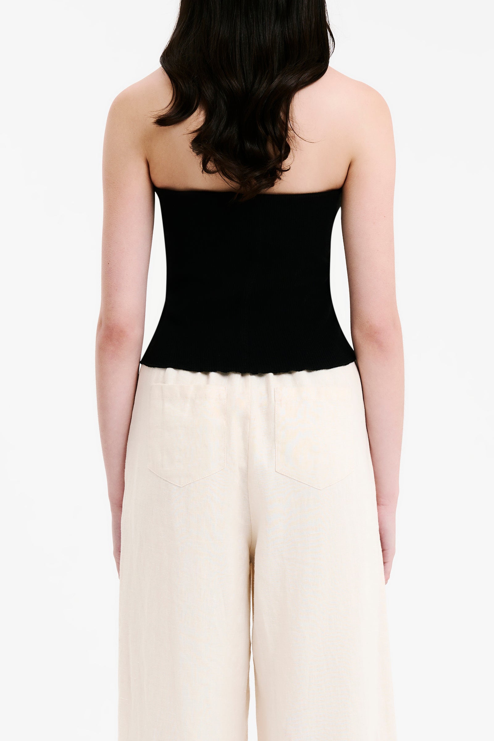 Nude Lucy Desi Waffle Bodice Top in Black