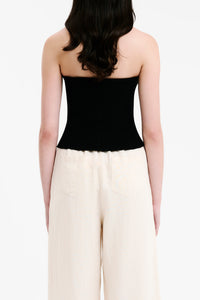 Nude Lucy Desi Waffle Bodice Top in Black