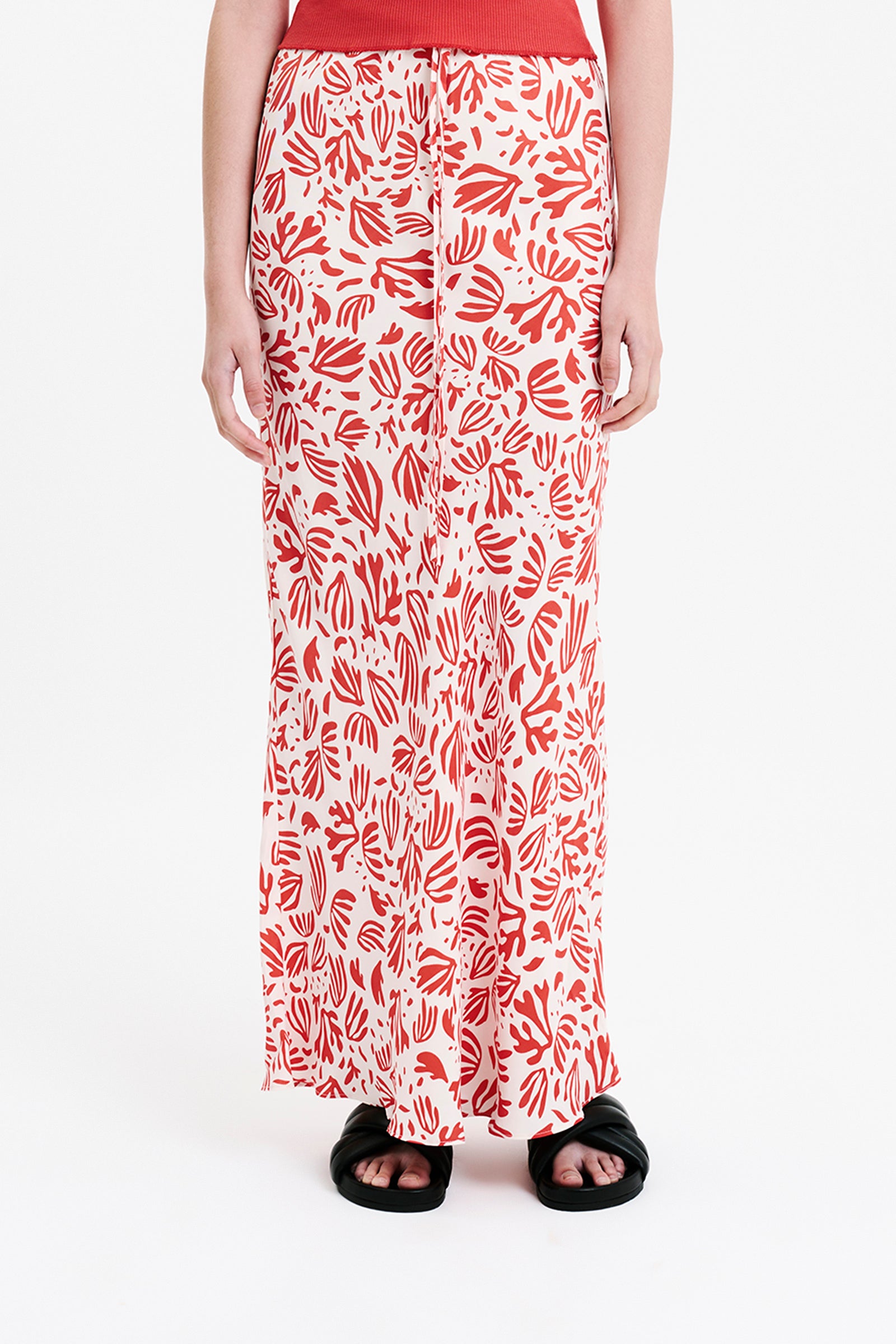 Nude Lucy Enver Skirt In A Orange & White Venus Print