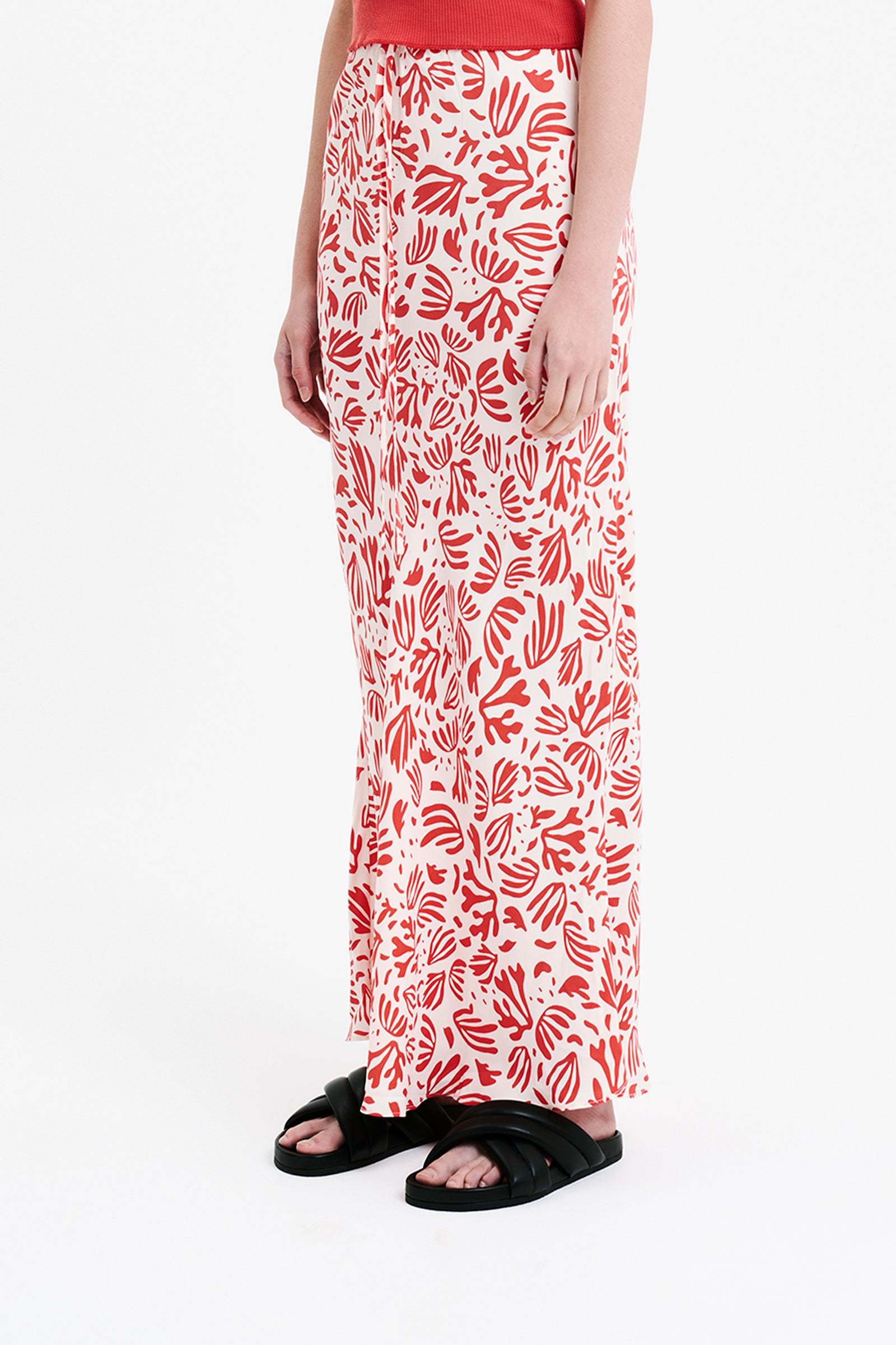 Nude Lucy Enver Skirt In A Orange & White Venus Print