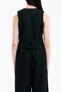 Nude Lucy Ceres Linen Vest in Black