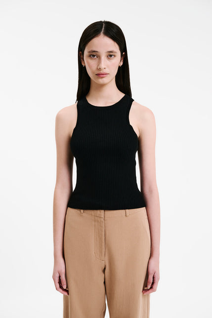 NUDE CLASSIC KNIT TANK-Black