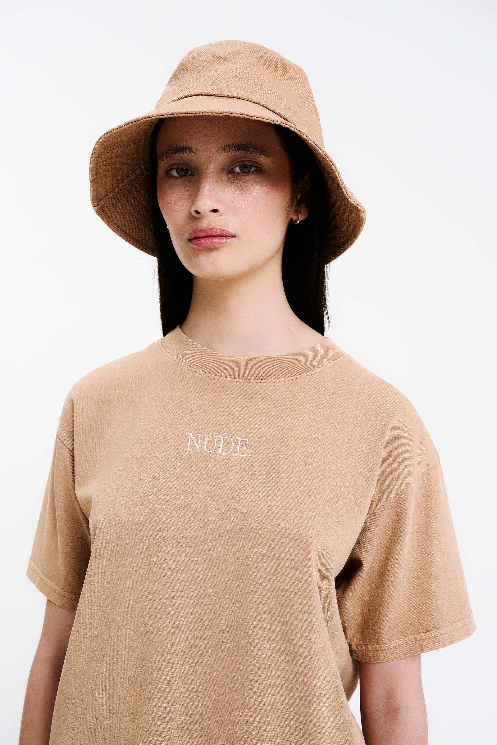 Nude Lucy Canvas Bucket Hat In A Brown Sesame Colour 