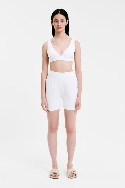 LOUNGE RIB LONGLINE SHORT-White