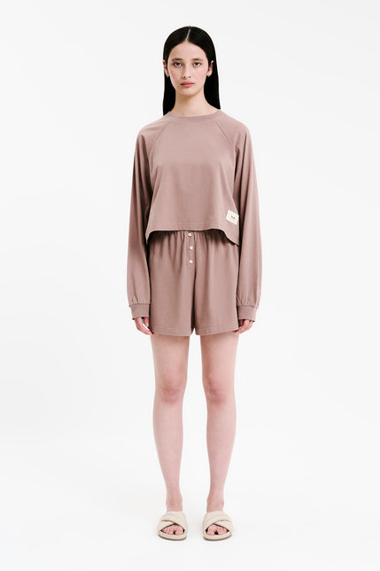LOUNGE JERSEY BOXER SHORT-Carob