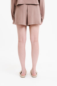 Nude Lucy Lounge Jersey Boxer Short in a Brown Carob Colour