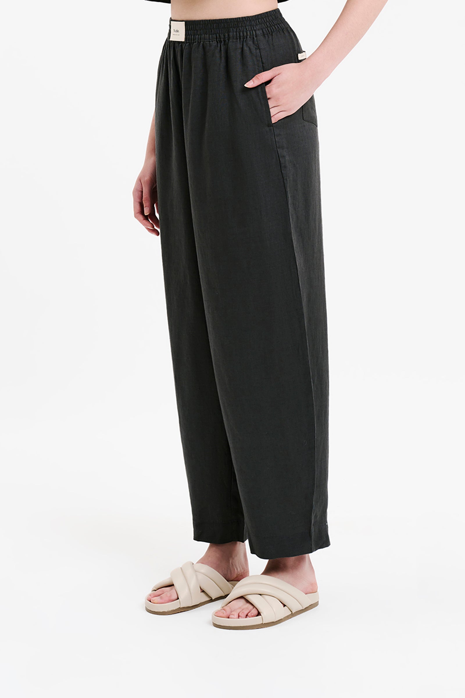 Lounge Heritage Linen Pant Coal 