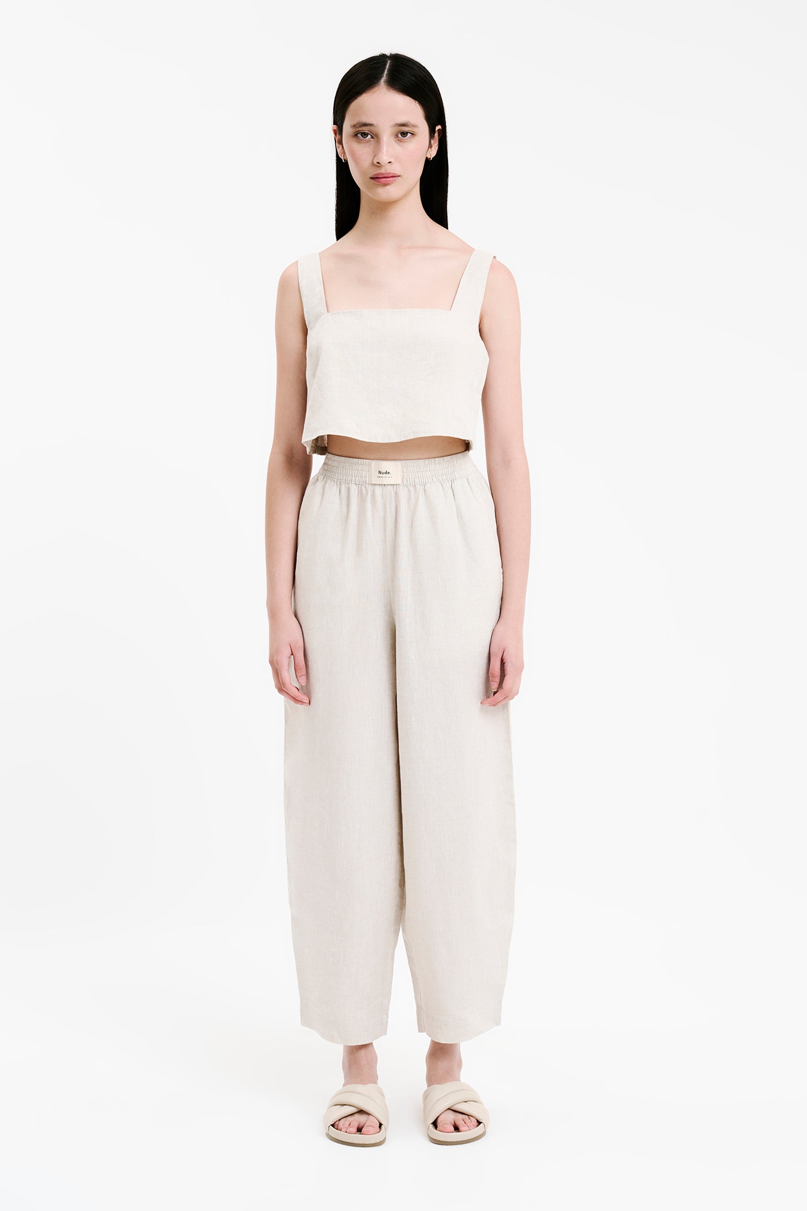 Nude Lucy Lounge Heritage Linen Pant In Natural 