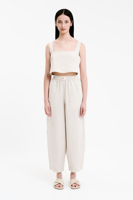 LOUNGE HERITAGE LINEN PANT-Natural