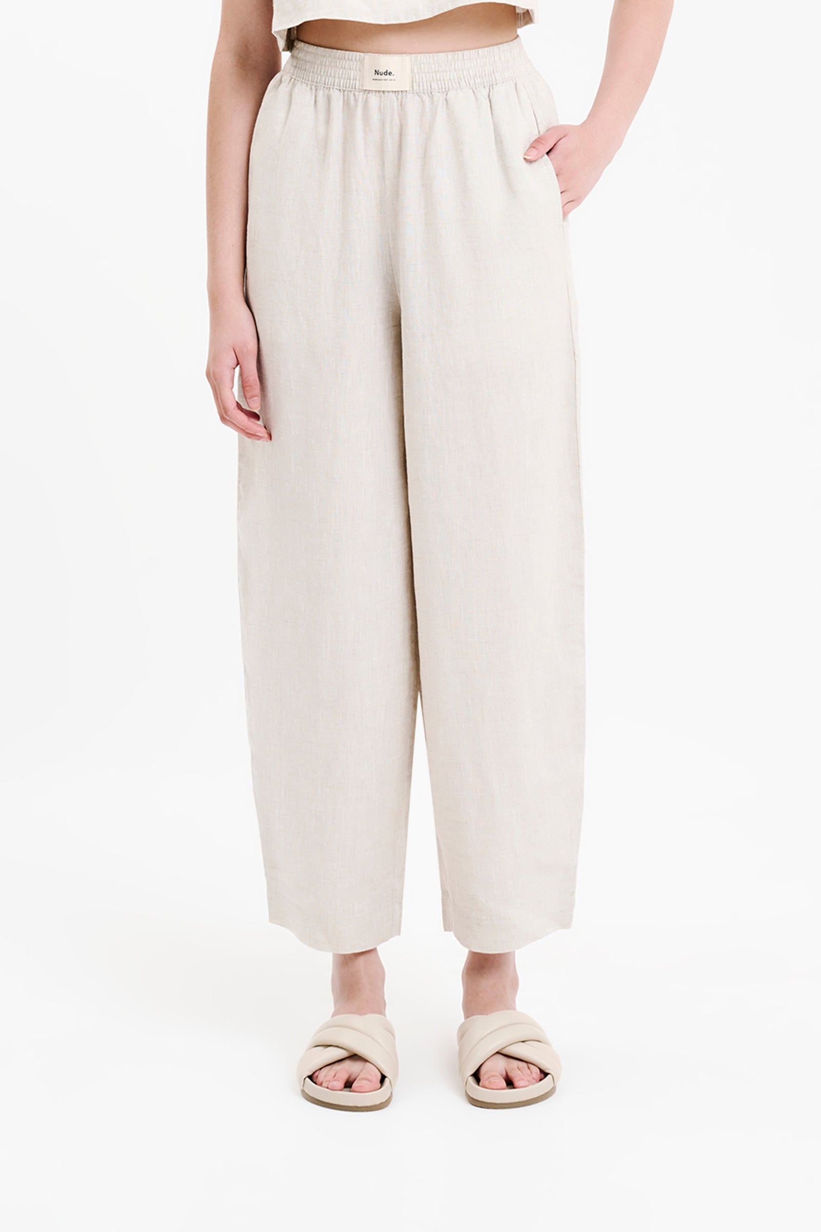 Nude Lucy Lounge Heritage Linen Pant In Natural 