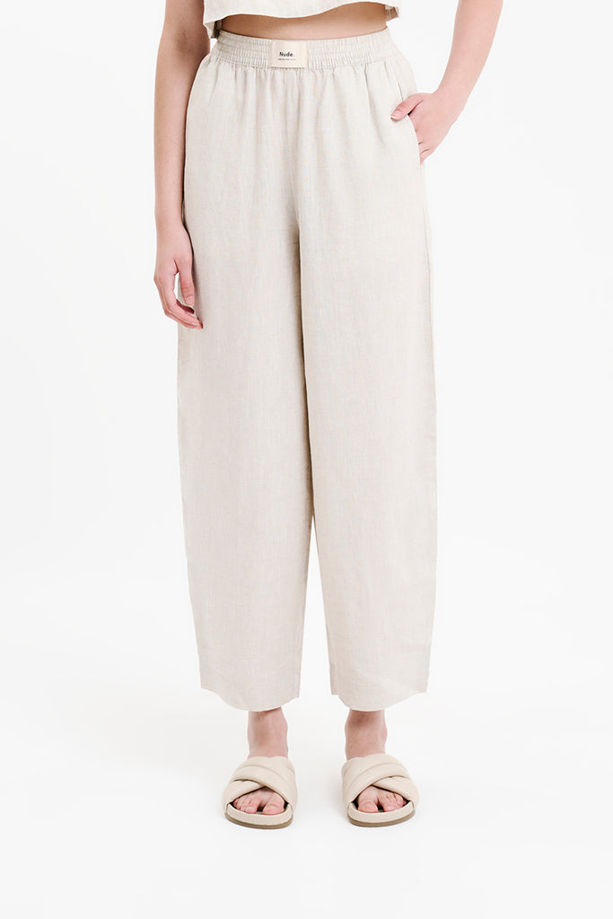 Shop Lounge Heritage Linen Pant in Natural | Nude Lucy