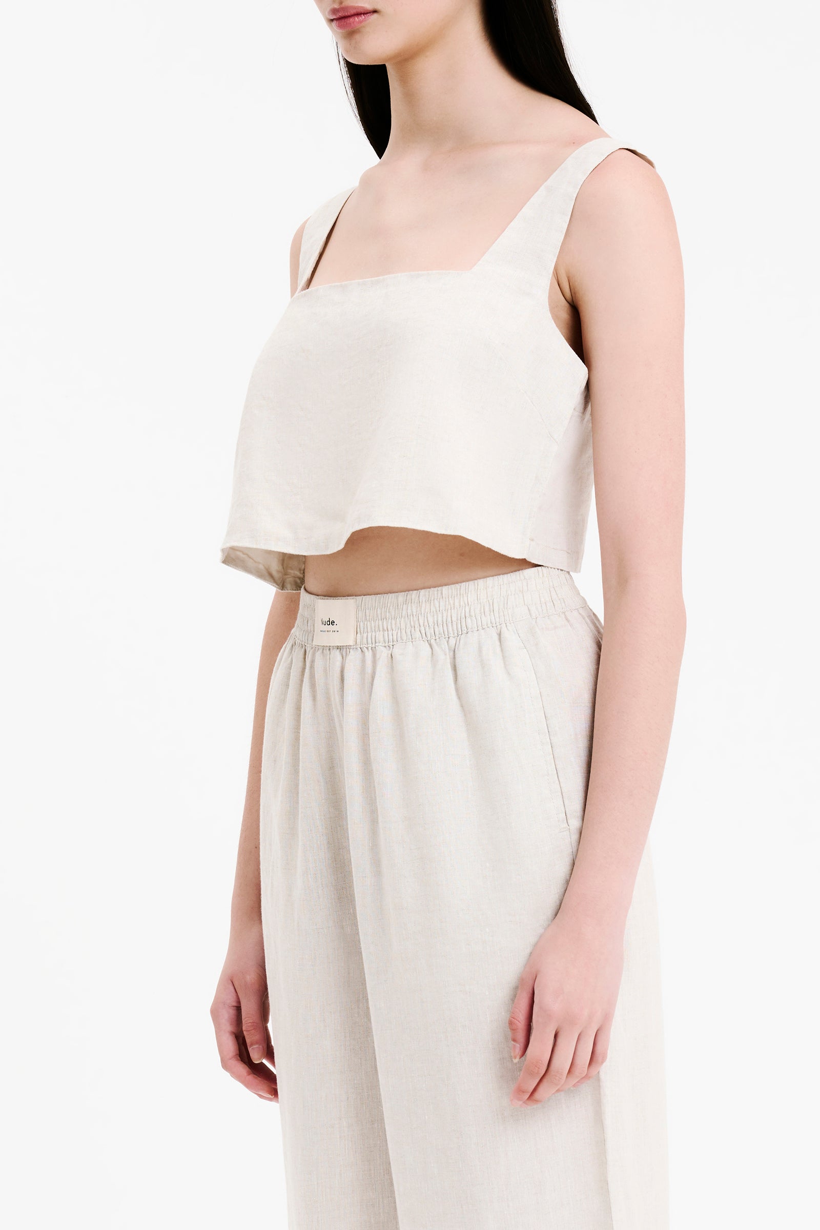 Nude Lucy Lounge Heritage Linen Camisole Top In Natural 