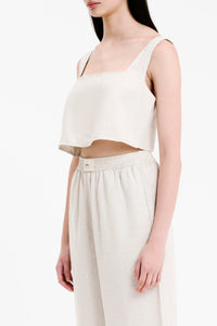 Nude Lucy Lounge Heritage Linen Camisole Top in Natural