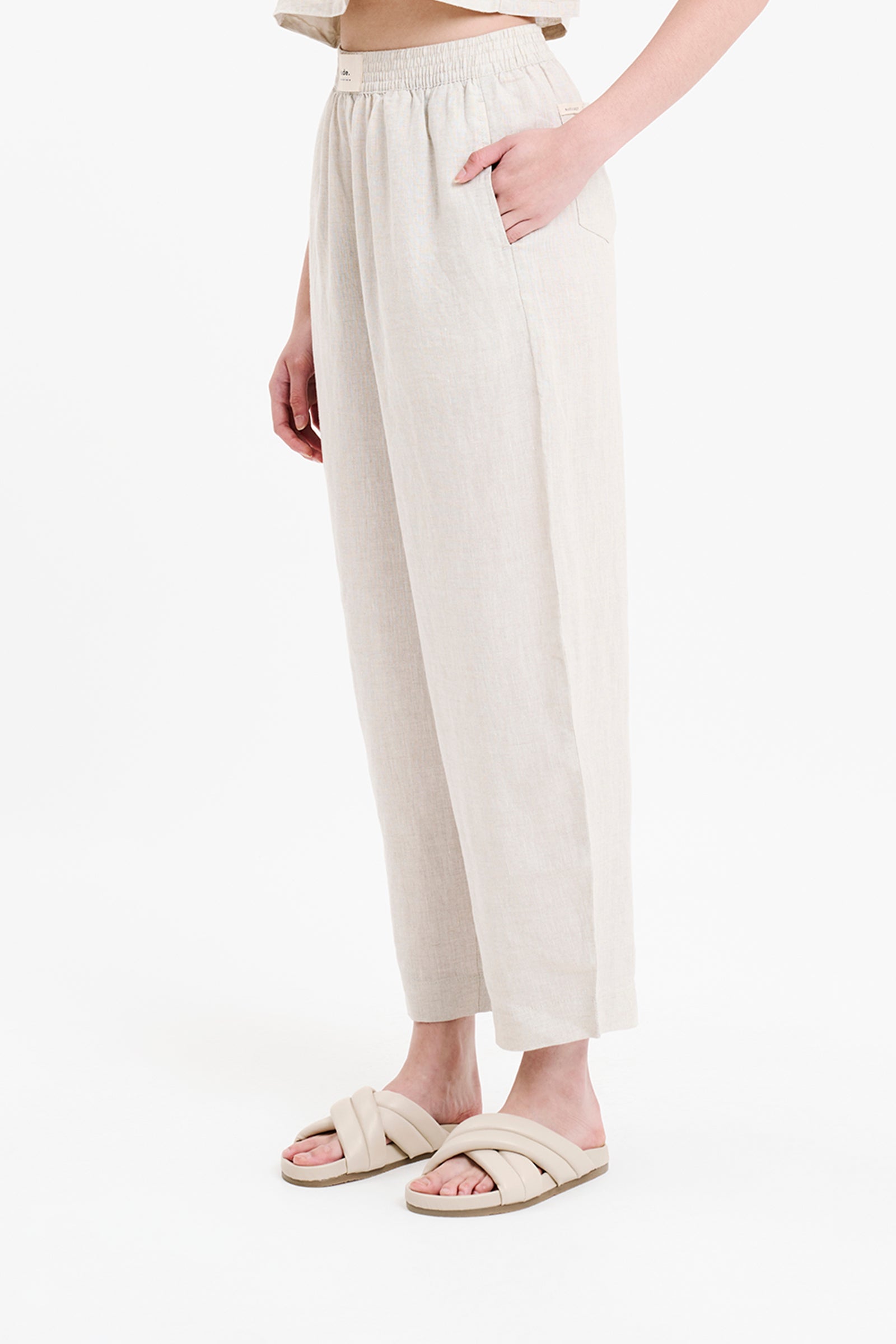 Nude Lucy Lounge Heritage Linen Pant In Natural 